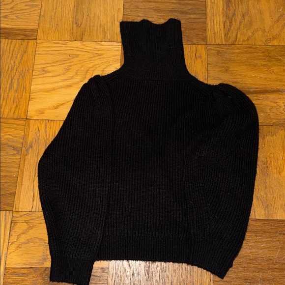J.Crew Cropped Puff Sleeve Black Turtleneck Sweater size XS in Black - Picture 8 of 9